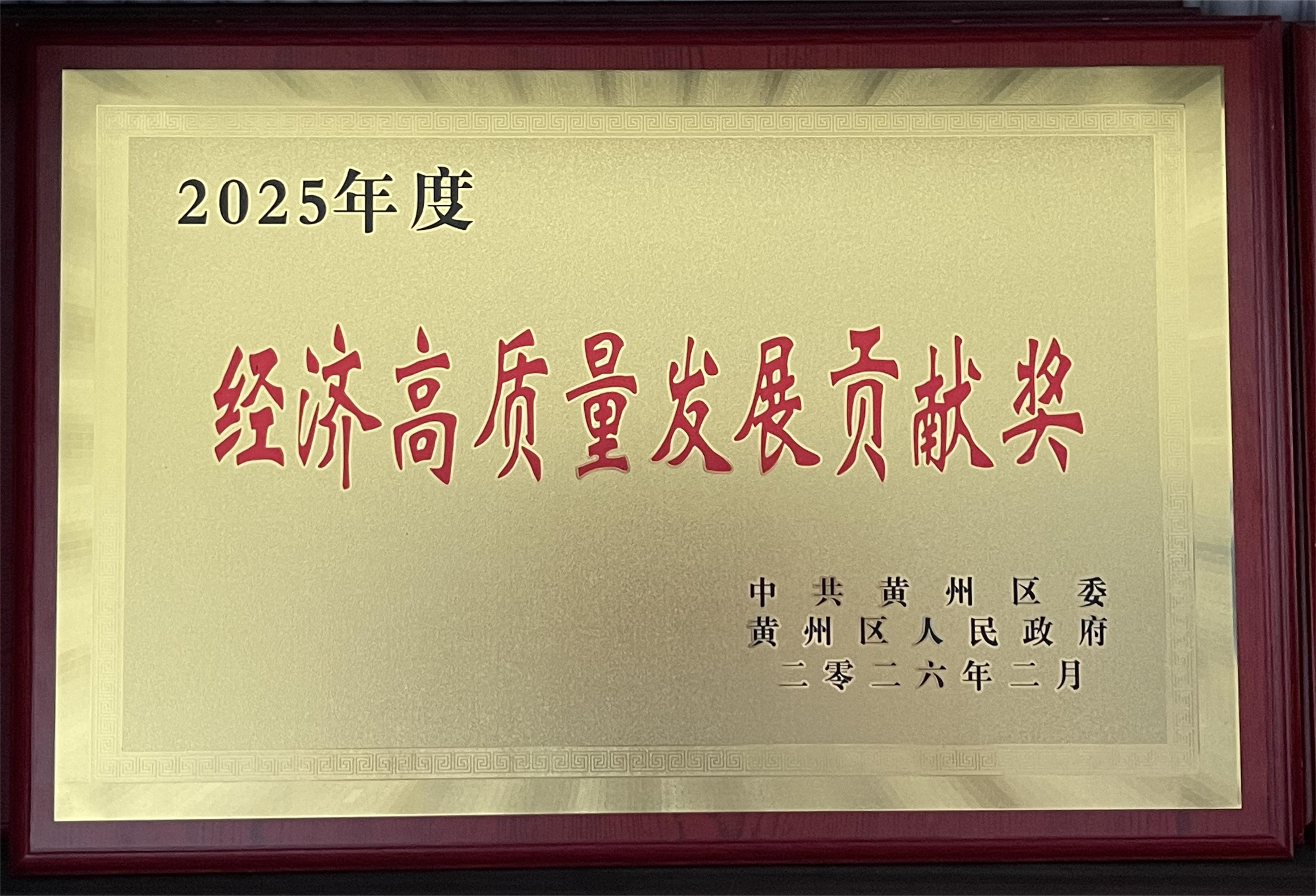 2025年度经济高质量发展贡献奖